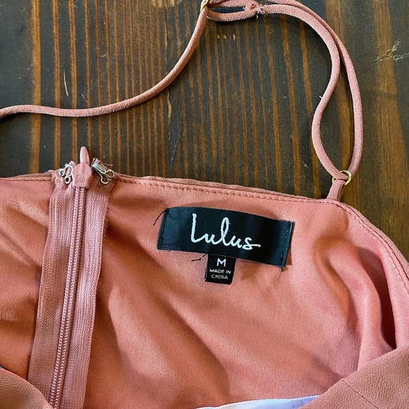 LuLu’s Meridith Dusty Rose Ruffled Lace-Up Maxi Dress - Picture 3 of 6